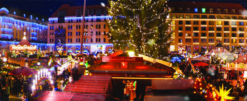 欧洲的圣诞节装点着圣诞树和狂欢节.