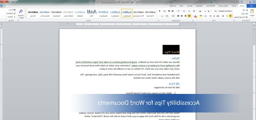 Accessibility Tips for Word Documents